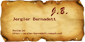 Jergler Bernadett névjegykártya